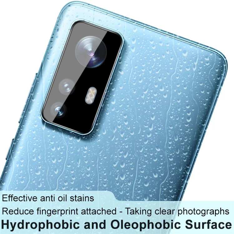IMAK für Xiaomi 12 5G/12X 5G/12S 5G, stoßfeste, hochauflösende, klare, ölresistente Glas-Objektivfolie + Acryl-Objektivkappe (Schwarze Version)