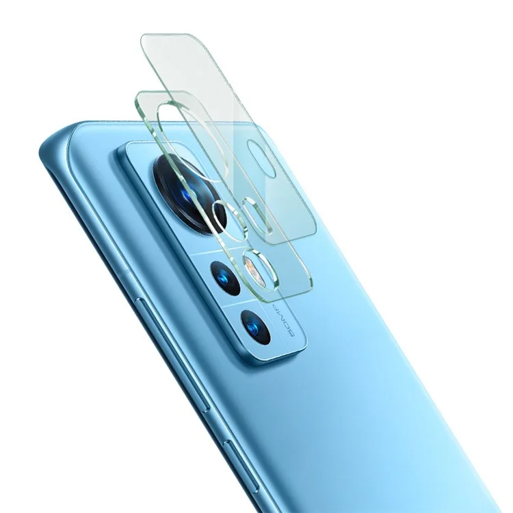 IMAK pour Xiaomi 12 5G/12X 5G/12S 5G Haute définition Antirayures Résistant aux taches Film de protection de l'objectif en verre trempé + Capuchon d'objectif en acrylique