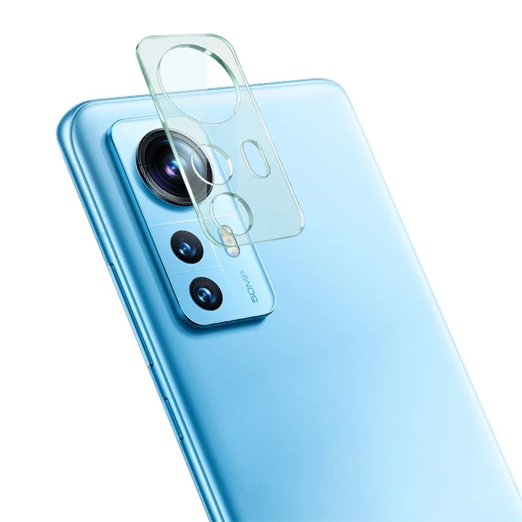IMAK pour Xiaomi 12 5G/12X 5G/12S 5G Haute définition Antirayures Résistant aux taches Film de protection de l'objectif en verre trempé + Capuchon d'objectif en acrylique