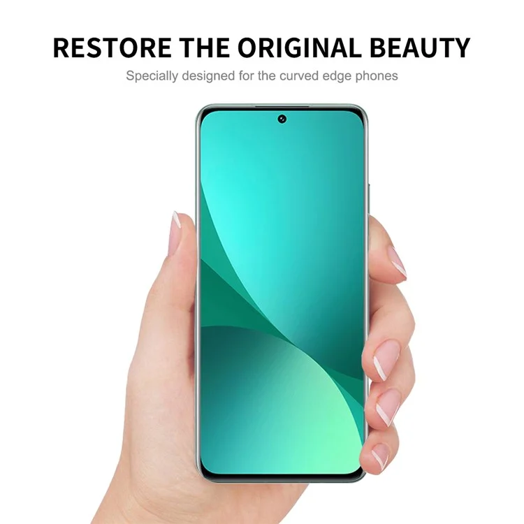 ENKAY HAT PRÍNCIPE para Xiaomi 12 5G/12X 5G/12S 5G Ultra-slim Curved Full Screen Coverage 3D Hot Bending HD Clear PET Film Screen Protector (Compatible con desbloqueo de huellas dactilares)