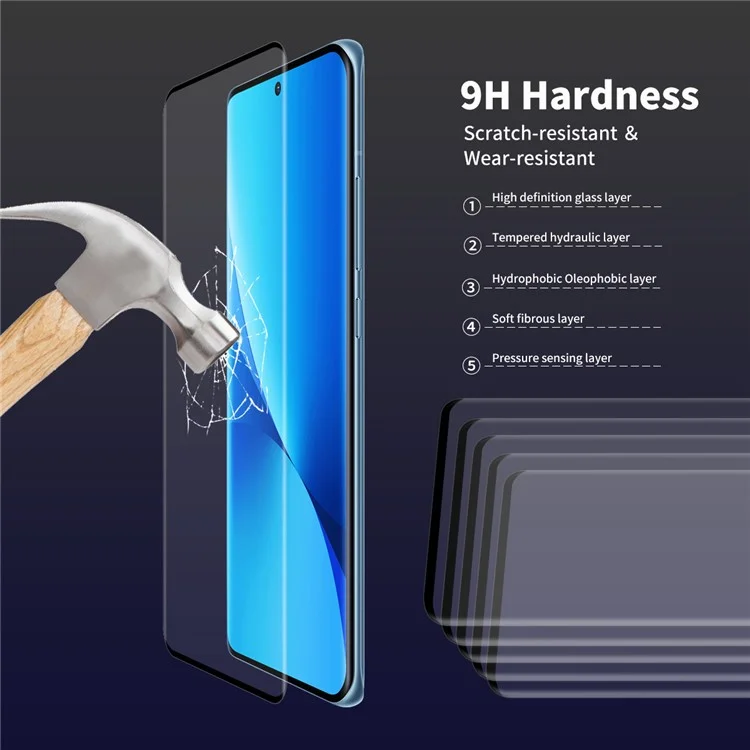 Шляпа Для Xiaomi 12 Pro 5g / 12S Pro 5G /12 Pro (dimantion) 5G 3D Прокрывающее Антиэкспенсиозное Боковое Клей 9H Твердость.