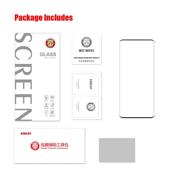 ENKAY HAT PRINCE Pour Xiaomi 12 5G / 12X 5G / 12S 5G 3D Curved Tempered Glass Full Screen Protector Side Glue Ultra Clear Film