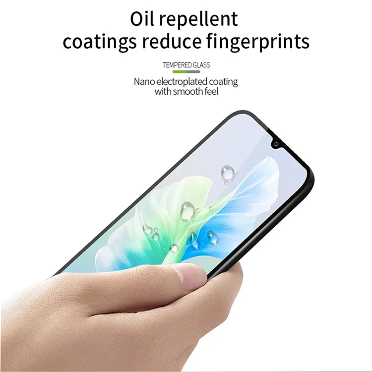 Película Protetora de Tela de Vidro Temperado PINWUYO para vivo V23e 4G/5G, Filme de Guarda de Borda Curva Explosivo-prova de HD Clarify Full Cover Full Glue