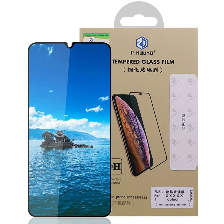 Película Protetora de Tela de Vidro Temperado PINWUYO para vivo V23e 4G/5G, Filme de Guarda de Borda Curva Explosivo-prova de HD Clarify Full Cover Full Glue
