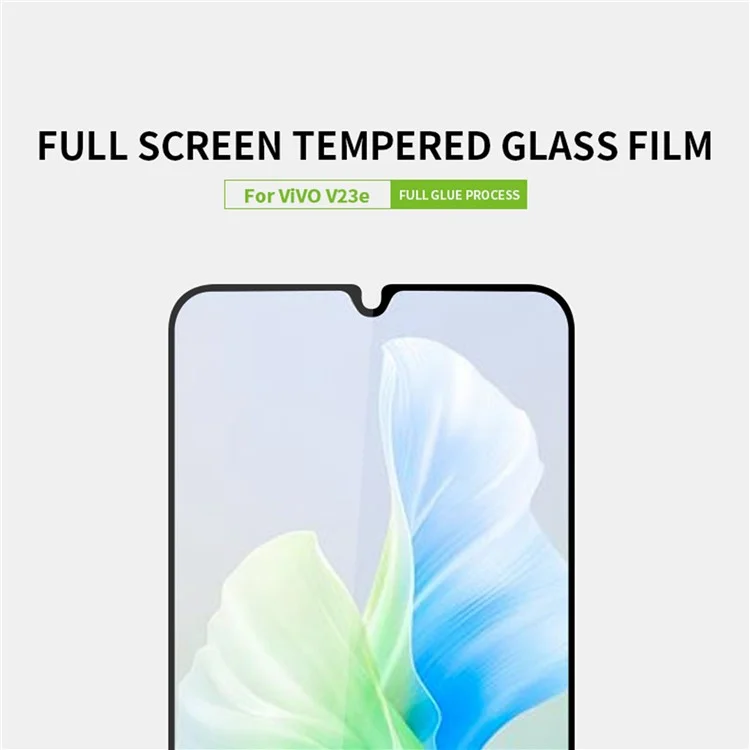 Película Protetora de Tela de Vidro Temperado PINWUYO para vivo V23e 4G/5G, Filme de Guarda de Borda Curva Explosivo-prova de HD Clarify Full Cover Full Glue