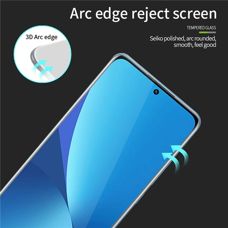 Mofi Für Xiaomi 12 Pro 5g / 12s Pro 5G /12 Pro (abmessung) 5G 3d-bogenkante Heißes Biege HD 9H Temperierte Glas Anti-explosion Vollkleber-screen-protektor