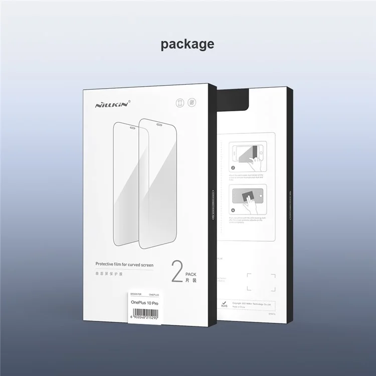 NILLKIN für OnePlus 9 Pro/10 Pro 2Stück/Packung 3D gebogener verschleißfester Vollklebstoff-Antifingerschutz-PMMA-Vollbildschirmschutz