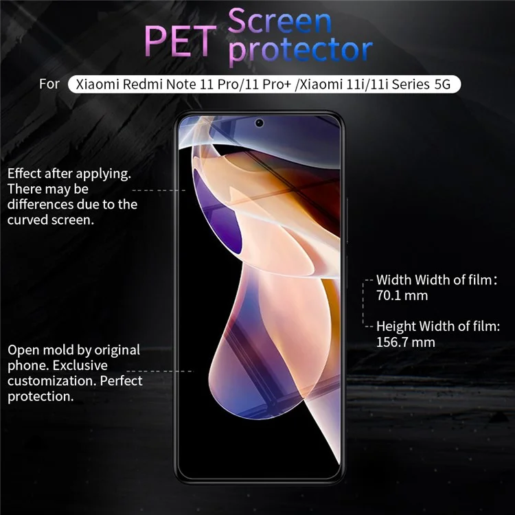 NILLKIN para Xiaomi 11i/Xiaomi Redmi Note 11 Pro+ 5G/11 Pro 5G (China) (MediaTek) Filme de proteção de tela com acabamento fosco, anti-reflexo e anti-impressões digitais