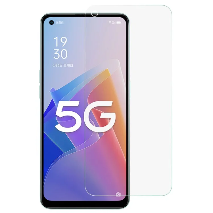 HD Clear Tempered Glass Screen Protector pour Oppo A96, 0,3 mm Arc Edge Anti-Scratch Case Friendly Film Guard