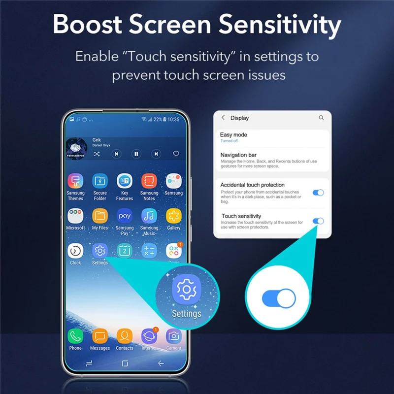 ESR 3Pcs / Pack PET Protective Film for Samsung Galaxy S22+ 5G / S23+ , HD Clearfull Glue Hydrogel Screen Protector with Easy Installation Frame