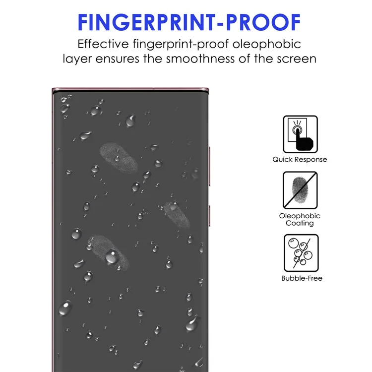 Für Samsung Galaxy S22 Ultra 5G 3D Gebogener, Geschmittertes Glasfilm -kleber Agc Glass Vollschildschutzschutz