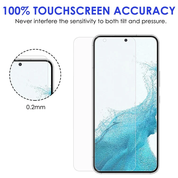 Para Samsung Galaxy S22 + 5G 9H Dureza 2.5D Toque Sensible AGC Vidry Vidlet Protector de Pantalla de Vidrio Templado + Protector de Lente de Cámara Recortada Precisa