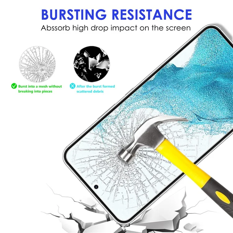 For Samsung Galaxy S22+ 5G 9H Hardness 2.5D Sensitive Touch AGC Glass Tempered Glass Screen Protector + Precise Cutout Camera Lens Protector