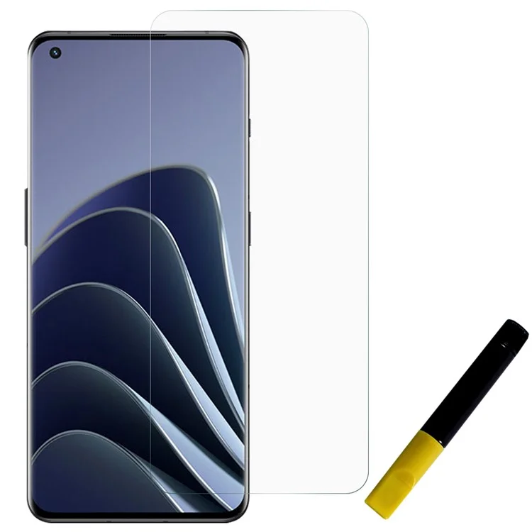 Für OnePlus 9 Pro/10 Pro Full Coverage UV-Flüssigkeits-gebogener, explosionsgeschützter Displayschutzfilm aus gehärtetem Glas