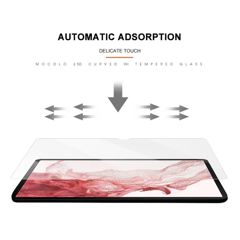 MOCOLO 2.5D Edge Protection Screen Protector for Samsung Galaxy Tab S9+ / S7+ / S8+ /  S7 FE  Complete Covering Full Glue HD Clear Tempered Glass Film