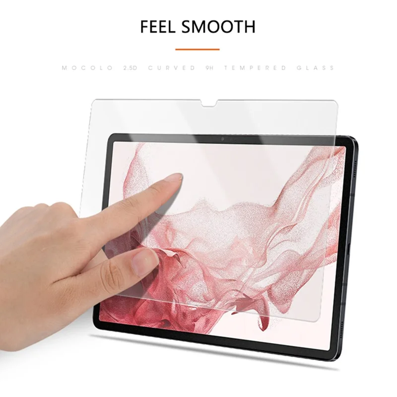 MOCOLO 2.5D Edge Protection Screen Protector for Samsung Galaxy Tab S9+ / S7+ / S8+ /  S7 FE  Complete Covering Full Glue HD Clear Tempered Glass Film