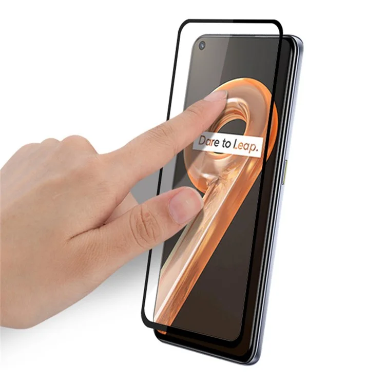 MOCOLO Full Cover Full Glue Screen Protector for Realme 8i / 9i, Double Defense Anti-explosion Tempered Glass Film - Black