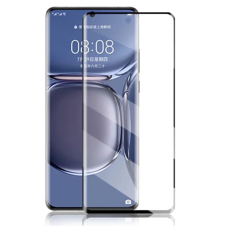 AMORUS Screen Protector for Huawei P50 Pro 3D Curved Edges HD Clear Tempered Glass Film with Full Glue