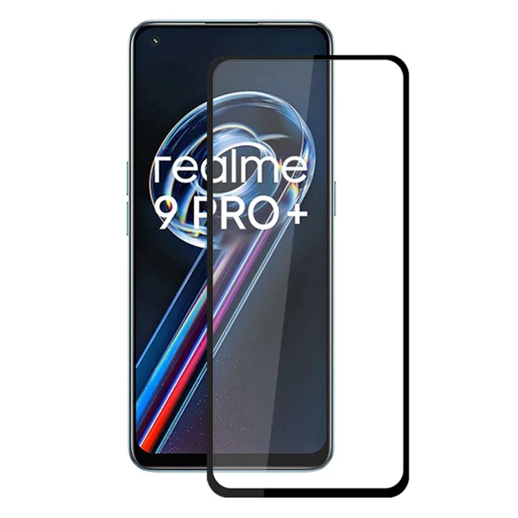 MOCOLO Full Cover Full Glue Screen Protector для Realme 9 Pro+ / Oppo Reno7 Z 5G, защита экрана из двойного стекла с HD-фильтром против отпечатков пальцев - черный