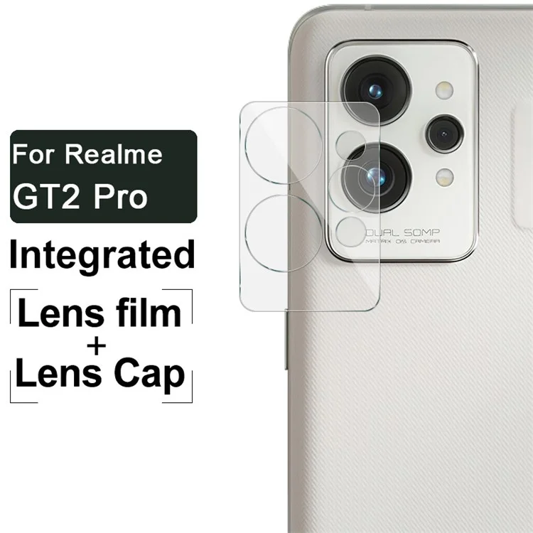 IMAK Для Realme GT2 Pro Ultra Clear Anti-scratch Tempered Glass Camera Lens Film + Acrylic Lens Cap