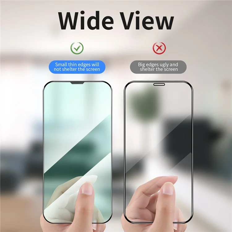 ENKAY HAT PRINCE for i iPhone 13 / 13 Pro / 14 Eye Protection Anti-blue-ray Film Full Glue Tempered Glass Full Screen Silk Printing Protector with Easy Installation Tool