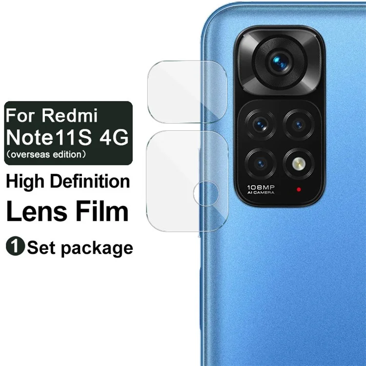 Protecteurs d'objectif de caméra IMAK 1Set pour Xiaomi Redmi Note 11S 4G, couvercle d'objectif de caméra en verre trempé ultra-clair et résistant aux rayures
