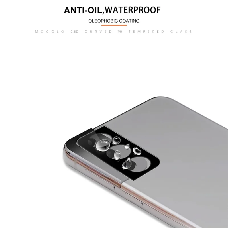 MOCOLO dla Samsung Galaxy S21+ 5G, jedwabne drukowanie, 9H, ochrona przed wybuchem, ochrona przed zarysowaniami, przezroczysta szyba z pełnym klejeniem, ochrona obiektywu aparatu - Czarny
