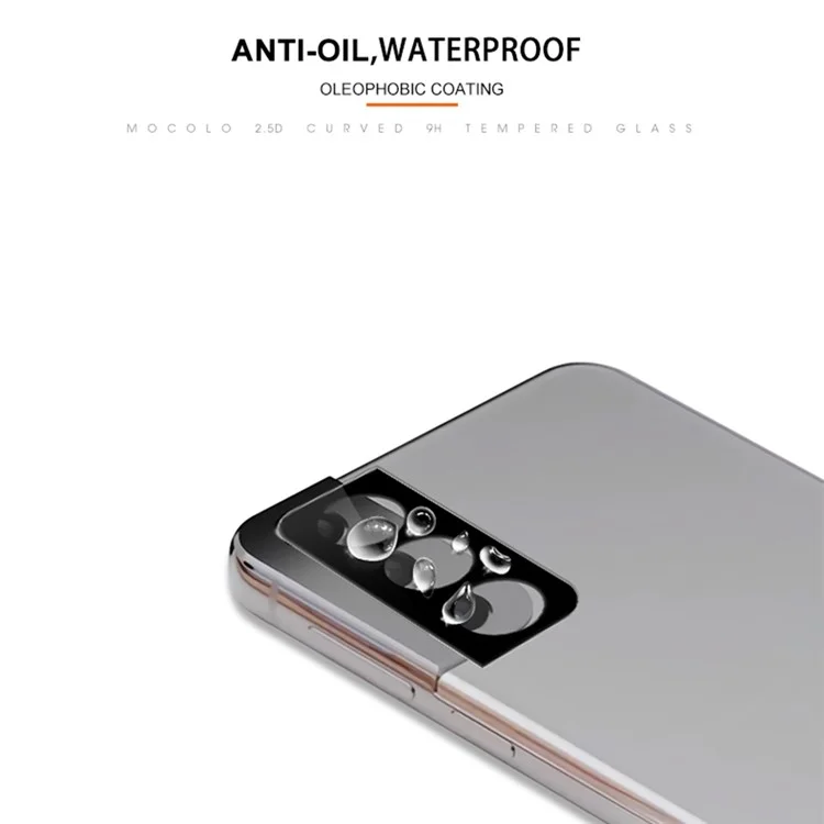 MOCOLO pour Samsung Galaxy S21 4G/5G 9H Ultra Clear Silk Printing Anti-explosion Full Glue Clear Tempered Glass Camera Lens Screen Protector - Noir
