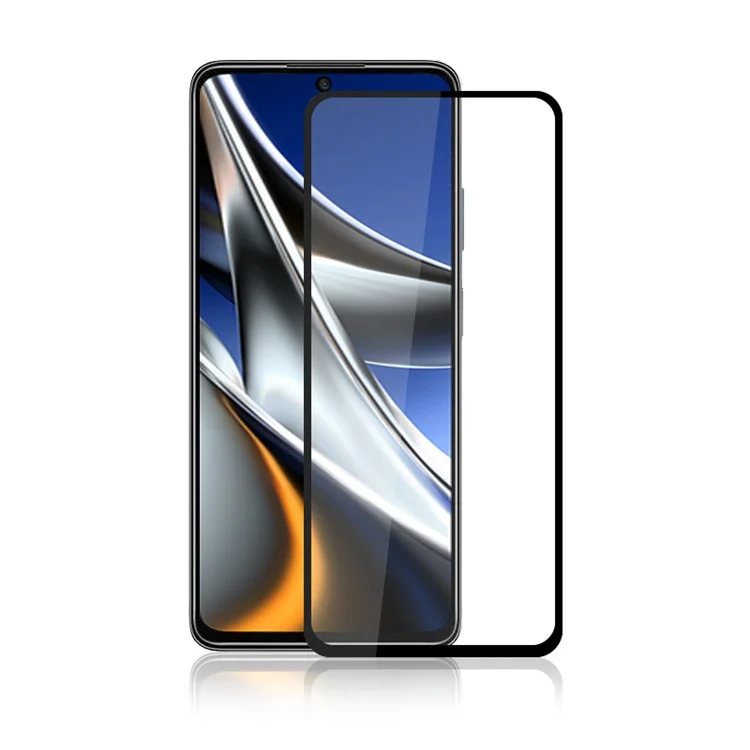 MOCOLO Solid Defense Screen Protector for Xiaomi Poco X4 Pro 5G, Full Coverage Full Glue HD Clear Silk Printing Tempered Glass Film - Preto