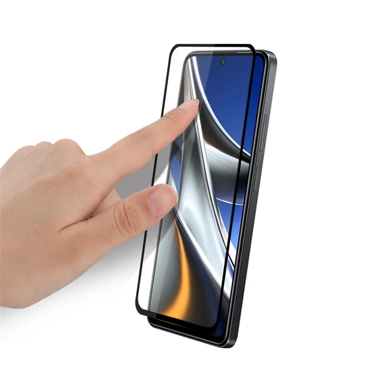 MOCOLO Solid Defense Screen Protector for Xiaomi Poco X4 Pro 5G, Full Coverage Full Glue HD Clear Silk Printing Tempered Glass Film - Preto