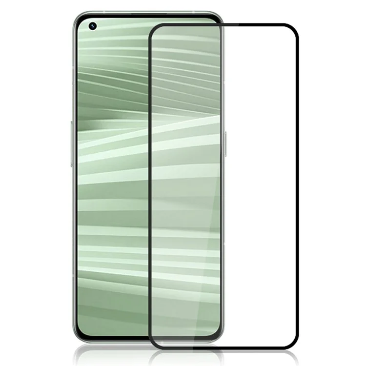 AMORUS for Realme GT2 Pro Silk Printing Full Glue Tempered Glass Screen Protector Black Edge Secondary Strengthening Screen Film - Black