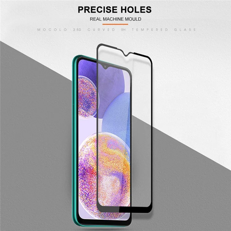 Mocolo Antry-scratch Tembered Stcale Screen Plant Для Samsung Galaxy A23 4G (165,4 x 76,9 x 8,4 Мм), Полное Покрытие HD Clear Seconder Secondering Anti-explosion Full Glue Protector - Черный