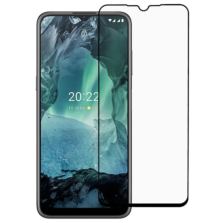 Silk Printing Screen Protector para Nokia G11 / G21, HD Clarity Tempered Glass Full Cover Full Glue Anti-explosion Easy Installation Film
