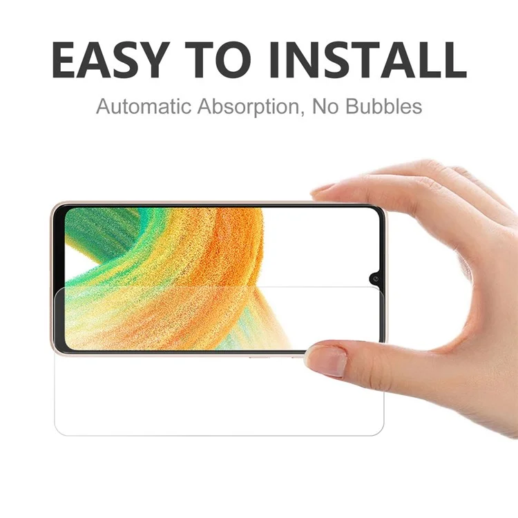 HAT PRINCE for Samsung Galaxy A33 5G Tempered Glass Film 2.5D Arc Edge 9H 0.26mm Full Glue Screen Protector