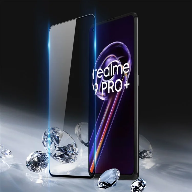 Dux Ducis Medium Alumina Tempered Glass Plam Для Realme 9 Pro+, (9d) 0,33 мм Полноразмерный Клейкий Клейский Антиэксплузионный Защитник Экрана