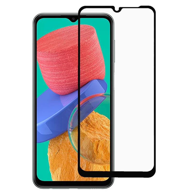 För Samsung Galaxy M33 5G (global version)/(Indien version) Heltäckande Skyddsskärm av Härdat Glas Högskärpa Helklistrad Silktryckt Anti-Shatter Film