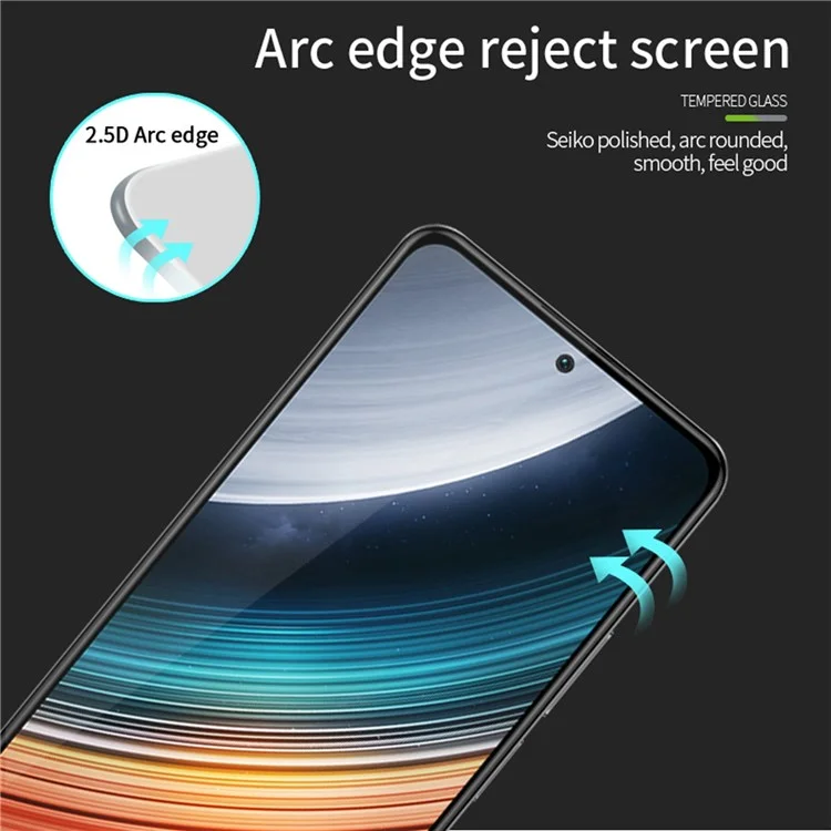 PINWUYO JK Tempered Glass Film Series-2 pour Xiaomi Poco F4 5G / Redmi K40S 5G Anti-explosion Complete Covering Full Glue Screen Protector