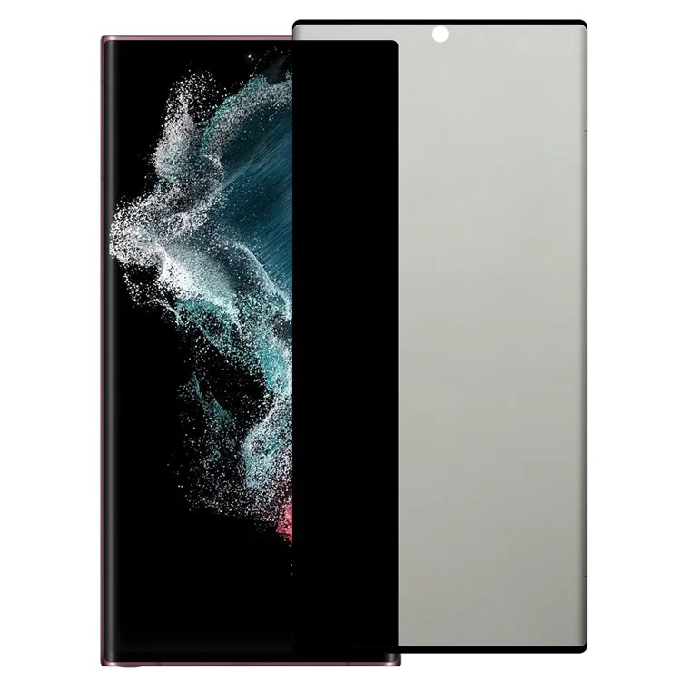 Für Samsung Galaxy S22 Ultra 5G Anti-Spion Gehärtetes Glas Bildschirmschutz Vollständige Abdeckung Vollständiger Kleber Seidendruck Anti-Peeping Film Schutz