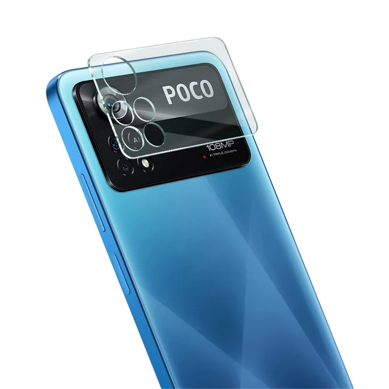 IMAK Para Xiaomi Poco X4 Pro 5G Cobertura Total Alta Transparência Vidro Temperado Claro Filme de Lente da Câmera + Tampa da Lente Acrílica