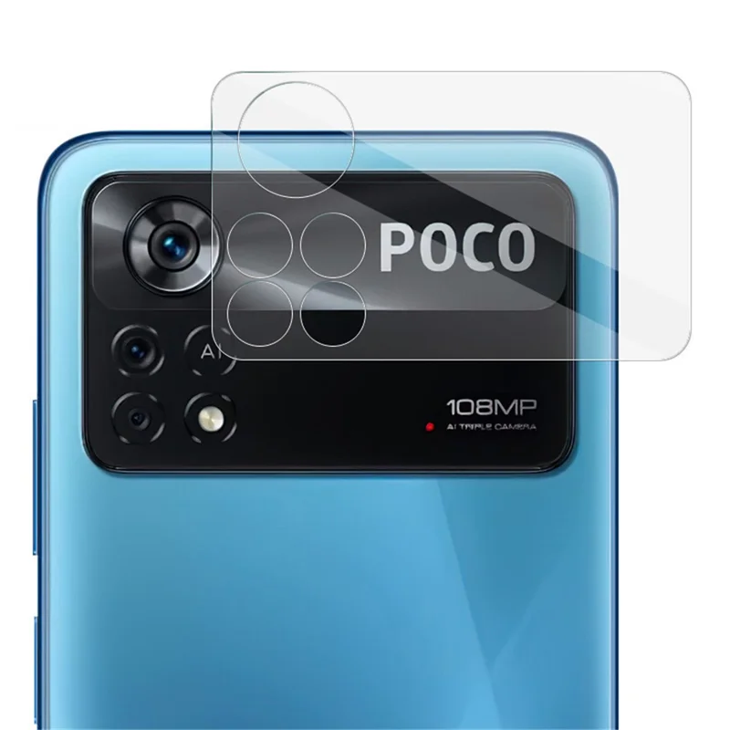 IMAK Para Xiaomi Poco X4 Pro 5G Cobertura Total Alta Transparência Vidro Temperado Claro Filme de Lente da Câmera + Tampa da Lente Acrílica