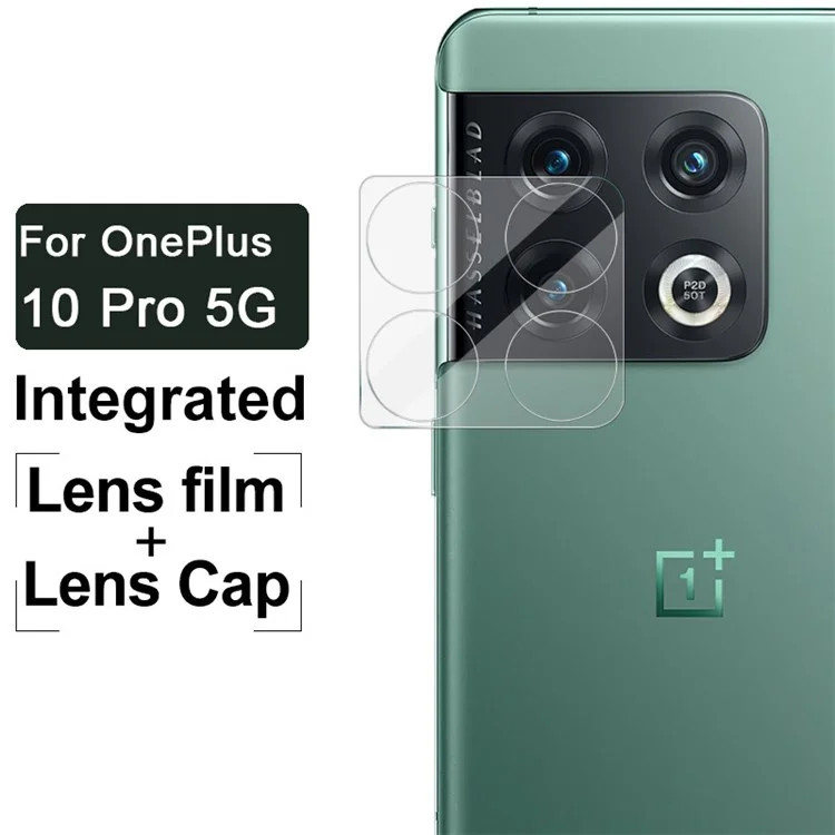 IMAK pour OnePlus 10 Pro Anti-taches Ultra Thin HD Full Coverage Tempered Glass Camera Lens Film + Acrylic Lens Cap