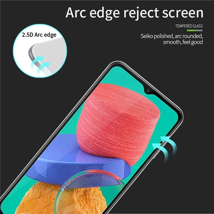 PINWUYO JK Tempered Glass Film Series-2 pour Samsung Galaxy M33 5G (version mondiale)/(version indienne) Protecteur d'écran full coverage anti-éclatement, anti-huile, full glue