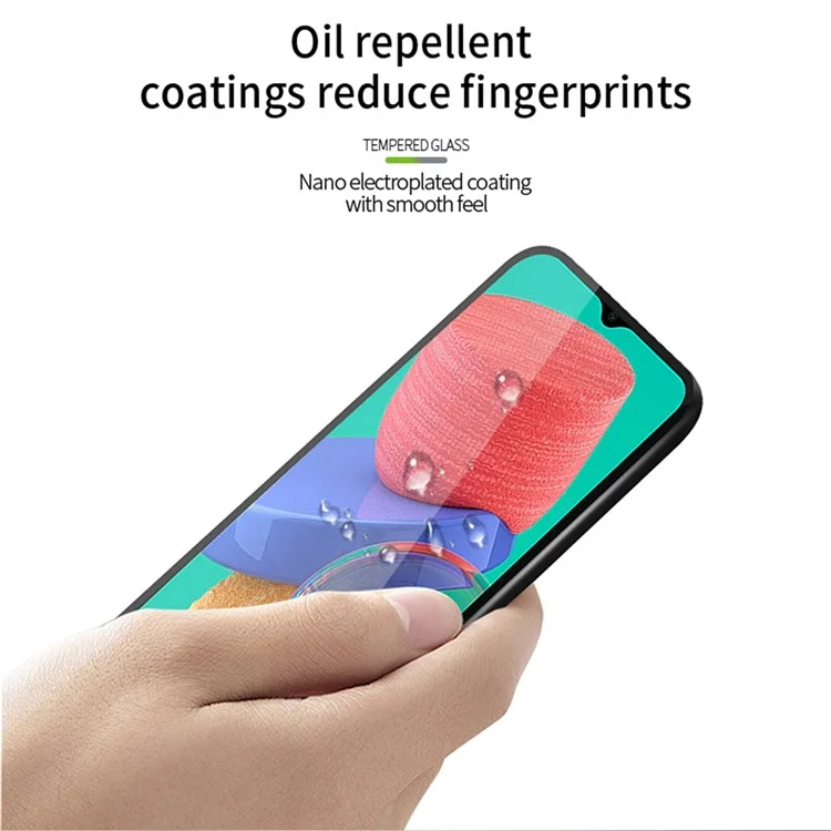 PINWUYO JK Tempered Glass Film Series-2 pour Samsung Galaxy M33 5G (version mondiale)/(version indienne) Protecteur d'écran full coverage anti-éclatement, anti-huile, full glue