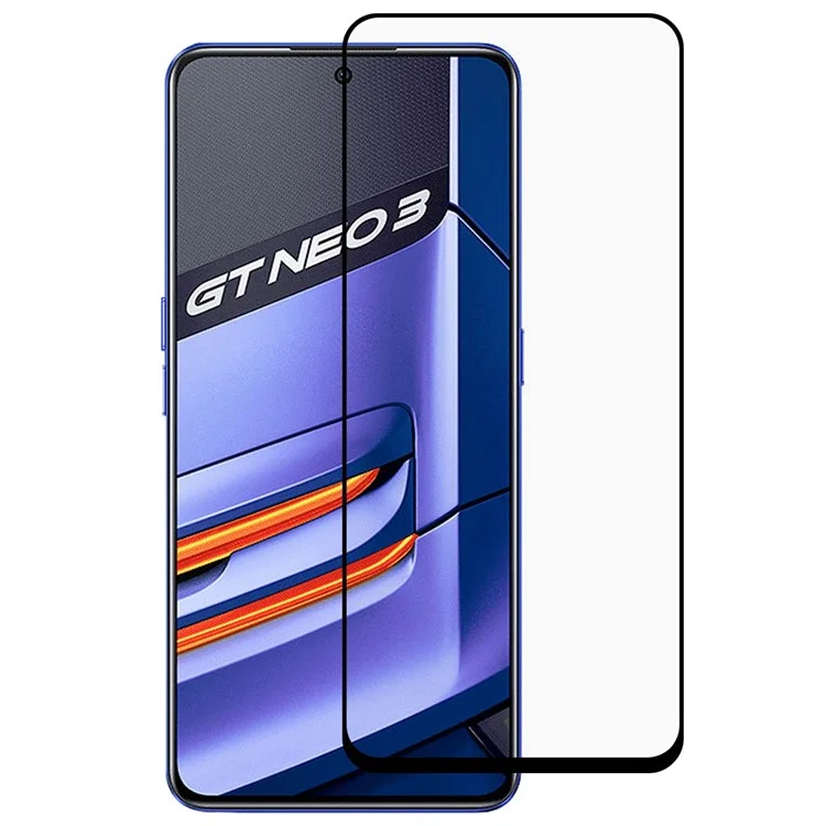 Para Realme GT Neo3 Silk Printing Tempered Glass Film HD Clarity Full Coverage Scratch Resistant  Full Glue Screen Protector