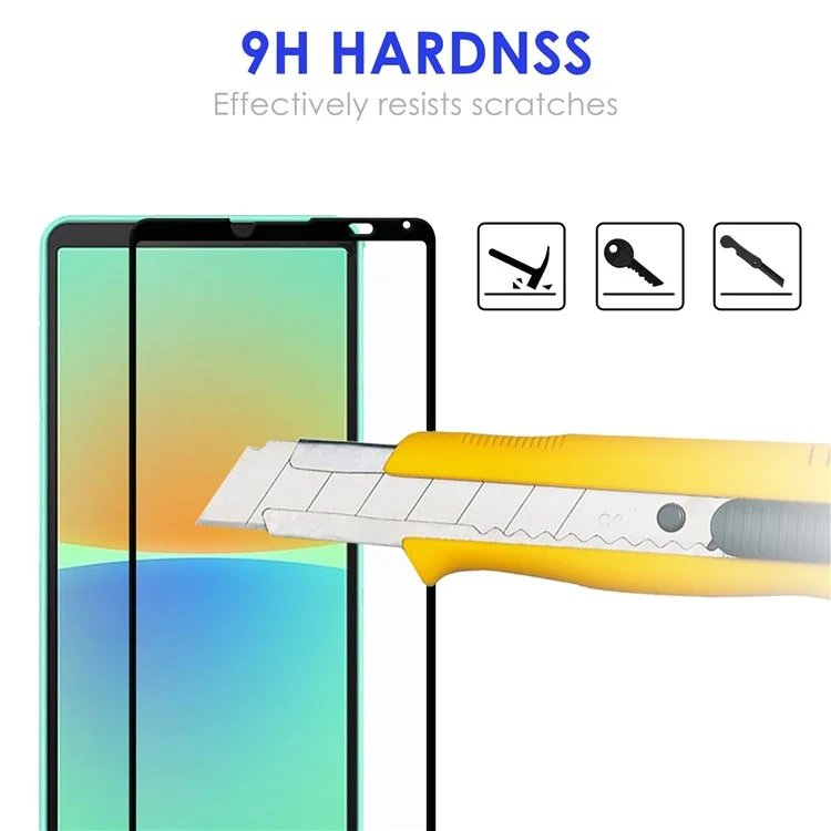 For Sony Xperia 10 IV Bubble-free Black Edge Ultra Clear Durable AGC Glass Full Coverage Full Glue Tempered Glass Screen Protector