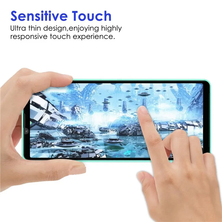 Pour Sony Xperia 10 IV Bubble-free Black Edge Ultra Clear Durable AGC Glass Full Coverage Full Glue Tempered Glass Screen Protector