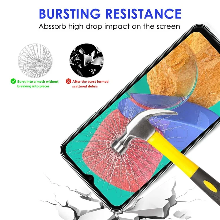 Pour Samsung Galaxy M33 5G (Version mondiale) Super Slim Black Edge Ultra Clear Wear-resistant AGC Glass Full Coverage Full Glue Tempered Glass Screen Protector