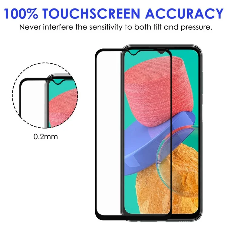 Pour Samsung Galaxy M33 5G (Version mondiale) Super Slim Black Edge Ultra Clear Wear-resistant AGC Glass Full Coverage Full Glue Tempered Glass Screen Protector