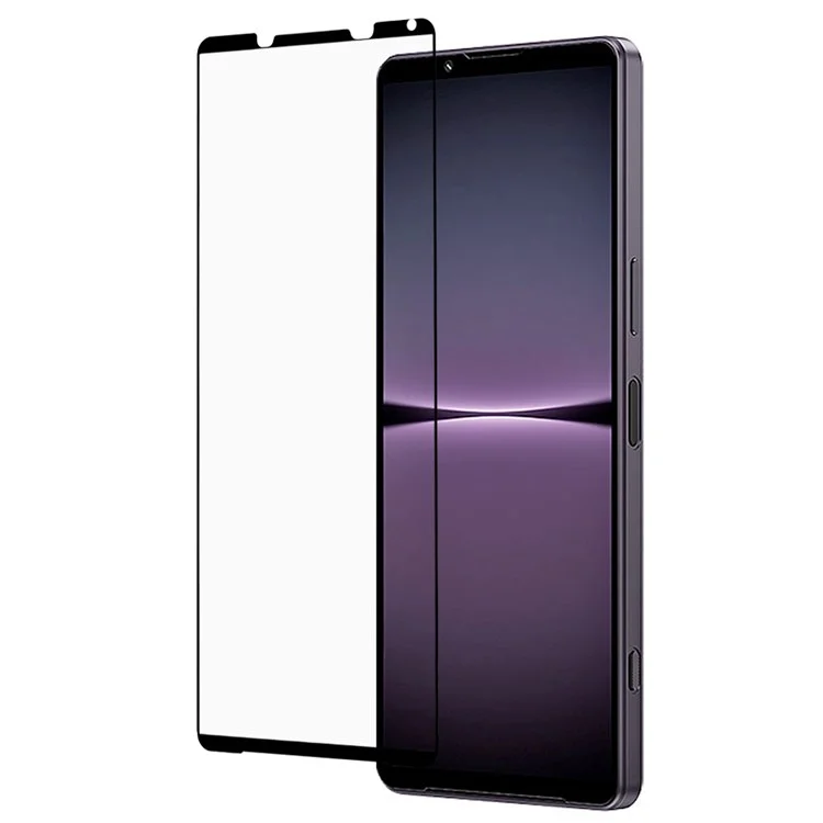 Für Sony Xperia 1 IV Seidendruckfolie aus gehärtetem Glas, vollständiger Abdeckung, staubabweisend, vollständiger Klebstoff, Bildschirmschutz