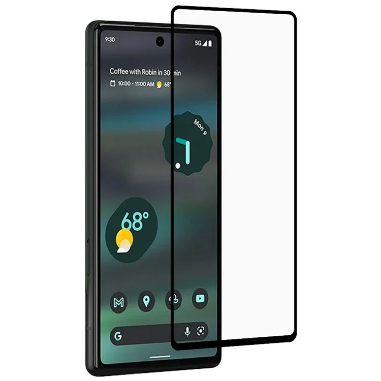 Para Google Pixel 6a Full Glue Full Covering Bubble-free Phone Screen Protector Silk Printing Tempered Glass Film